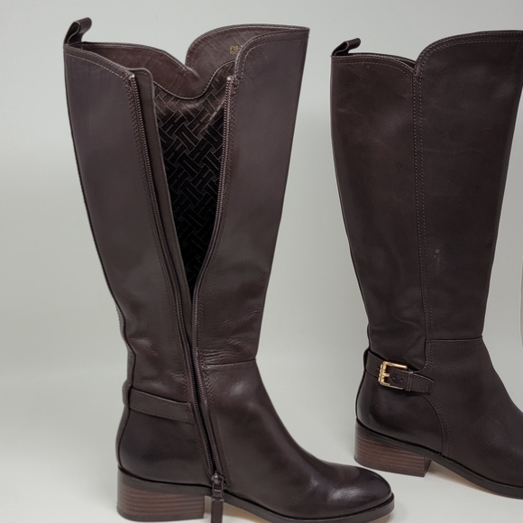 Cole Haan Women's Hayes Tall Riding Boot Size 5.5B Brown Leather Flat Equestrian - Picture 7 of 14